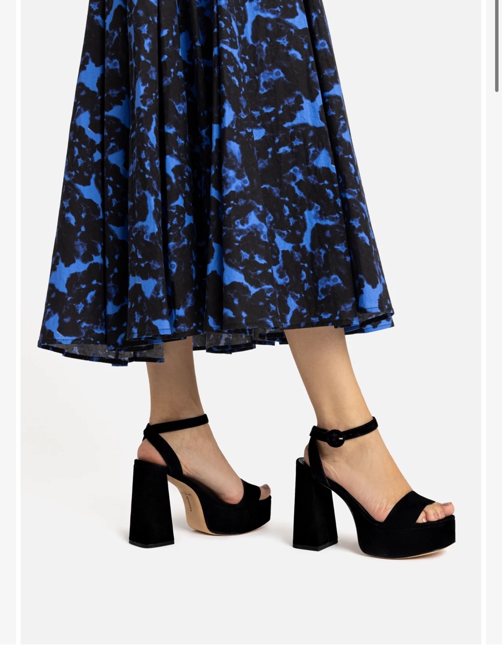 Larroude Dolly Sandal In Black Suede , Ankle Strap. New Size 6